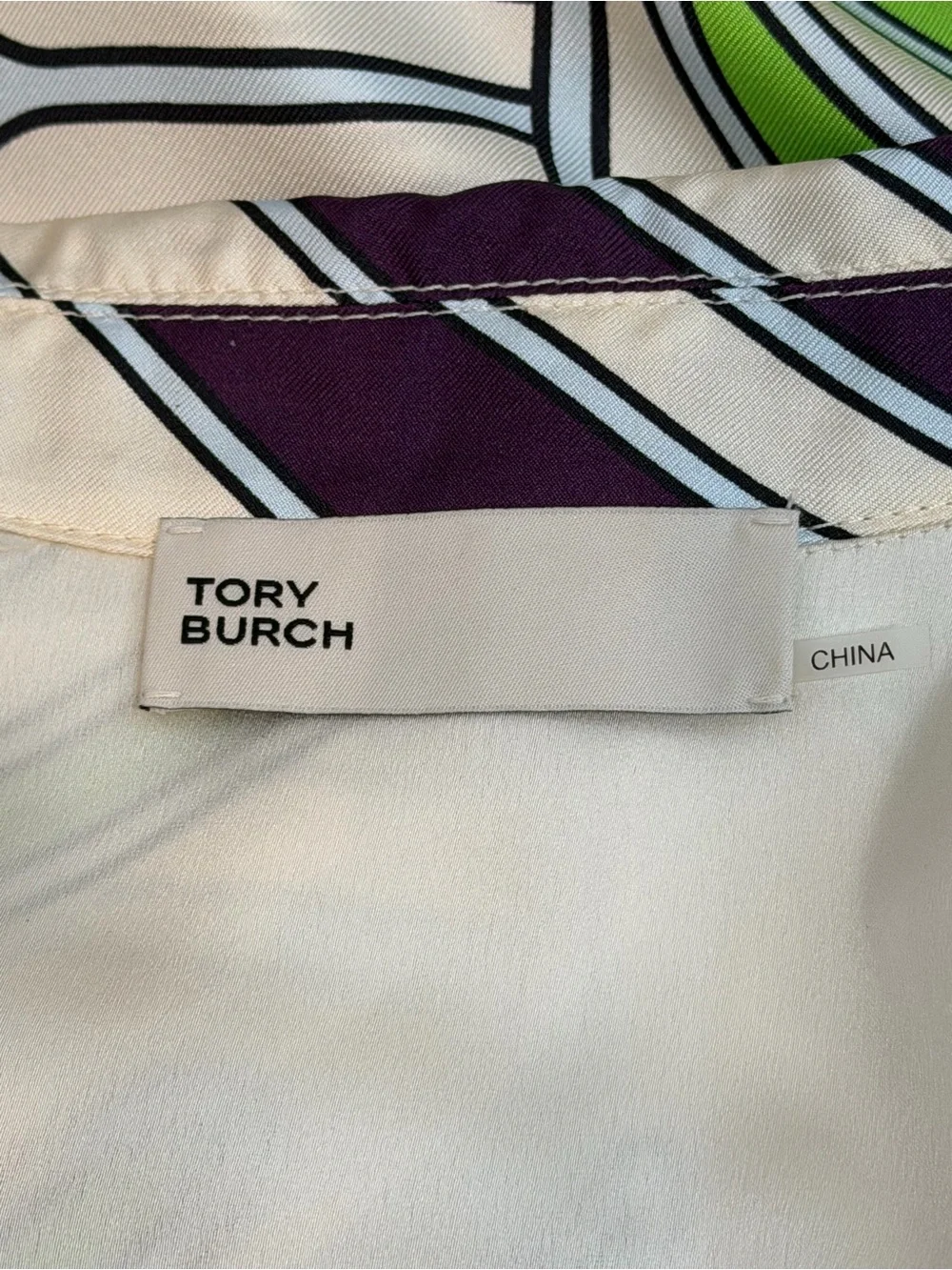 Tory Burch Printed Silk Twill Shirtdress Ivory Zebra Motif Midi Dress Sz 8